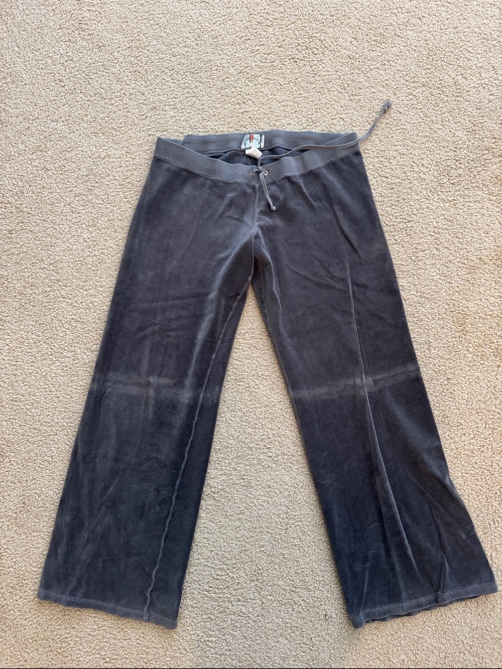 Juicy Couture Gray Velour Lounge Pants with Drawstring